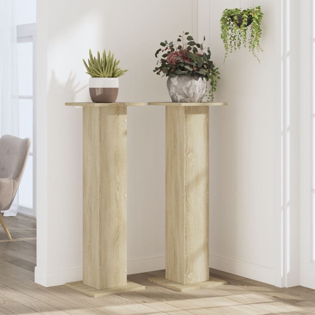 Supports pour plantes 2 pcs chêne sonoma bois d'ingénierie - 3