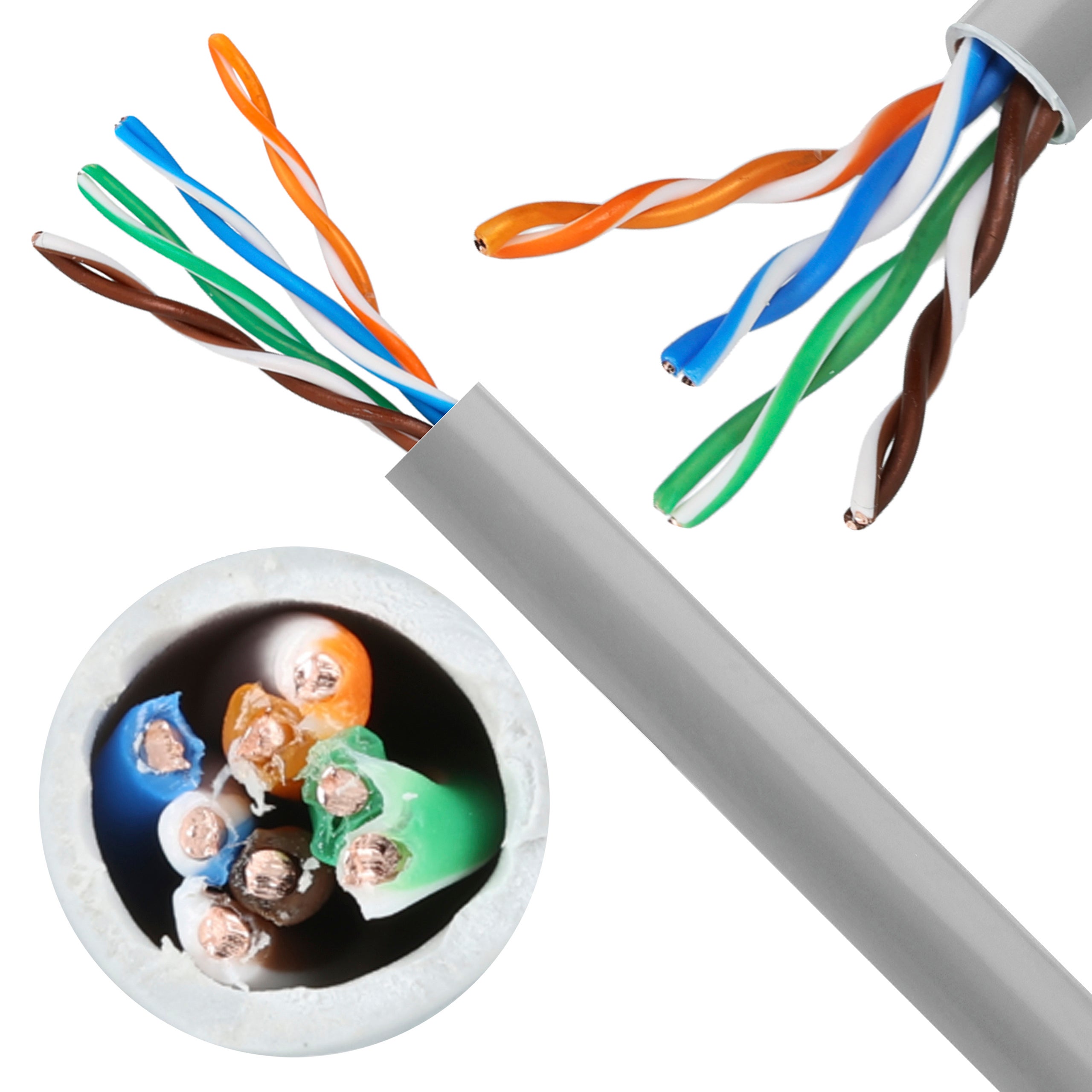 NEKU Kabel sieciowy Skrętka U/UTP kat.5e Eca 155MHz przewód LAN MIEDŹ 305m