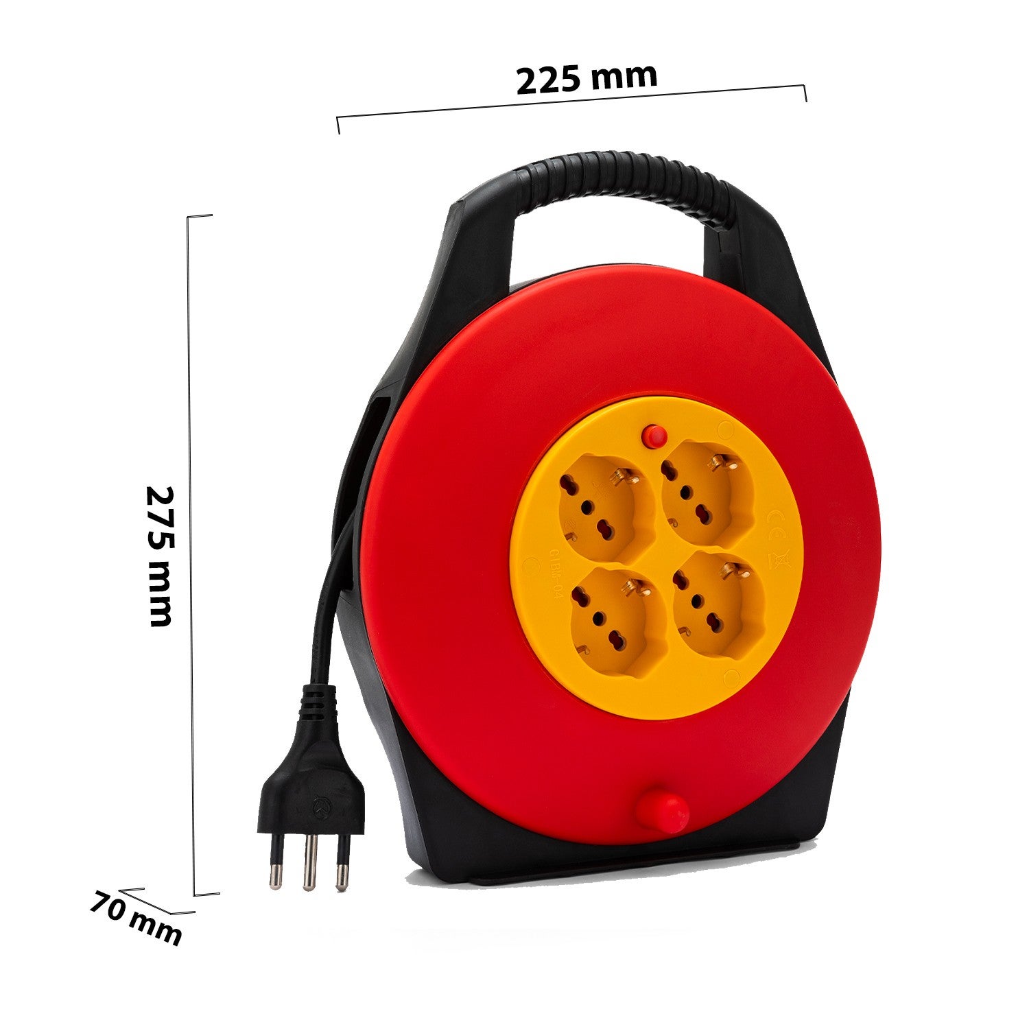 Enrouleur de câble domestique 4 prises, câble H05VV-F3G1.0MM2, 10M, CE - 3
