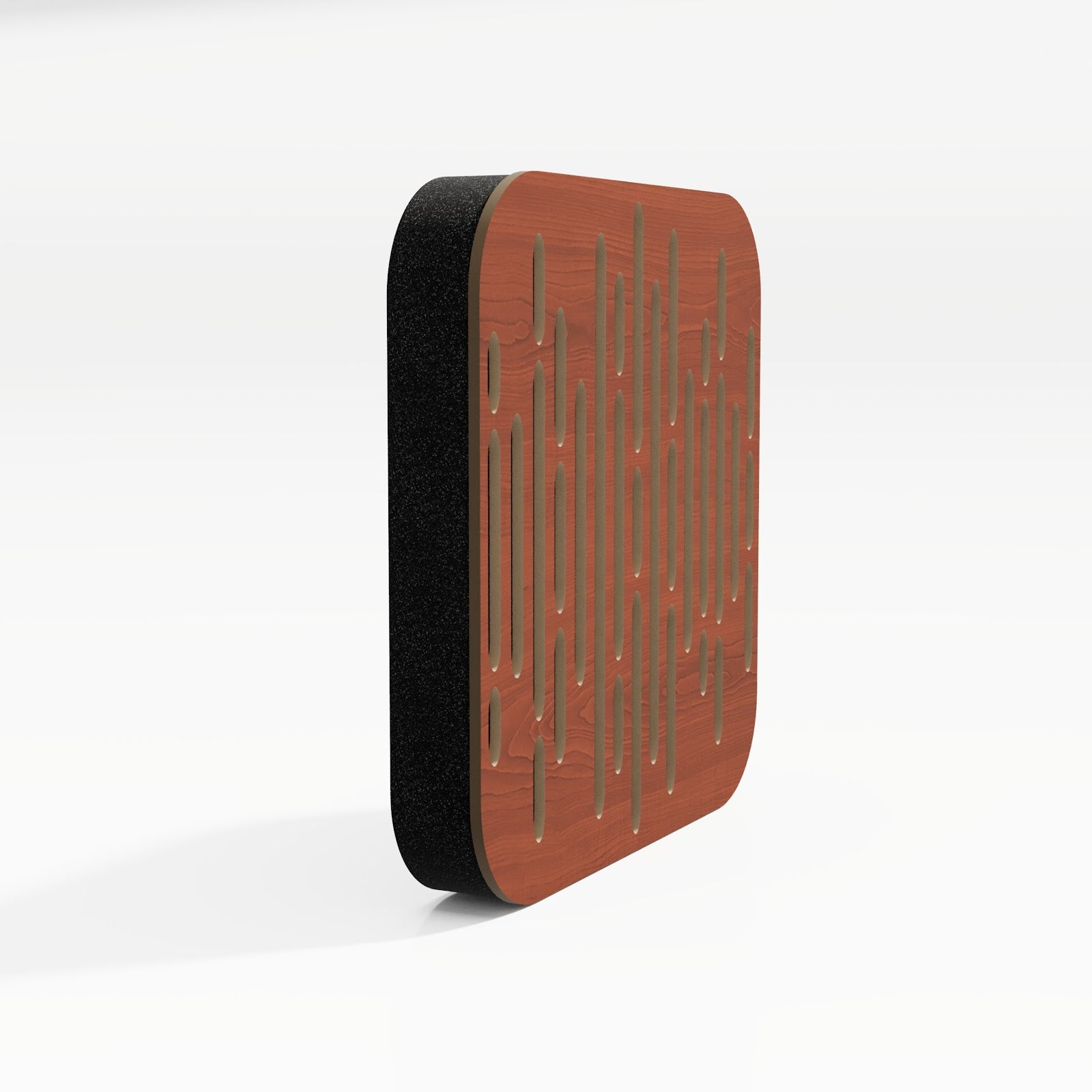 Lot de 8 Mini-Panneaux acoustiques insonorisants WAVE-D 23x23x3 cm - 0,42 m² surf.totale -MDF perforé laminé et mousse acoustique -Cerise - 3