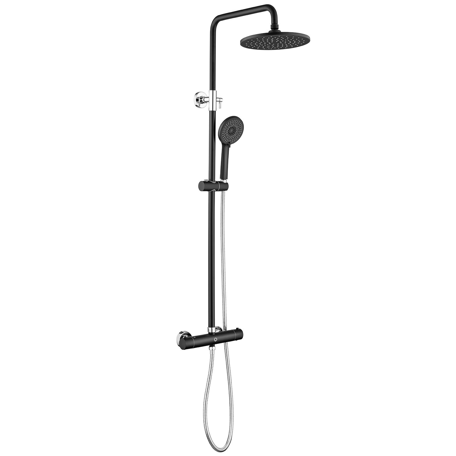Cecipa max Ensemble de douche Noir Set de douche Thermostatique avec Douchette 4 Fonctions Colonne de Douche Hauteur Réglable,EU Modèle - 9