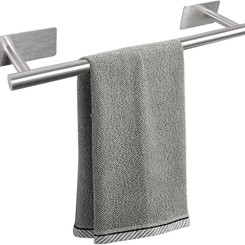 Samoprzylepny wieszak na ręczniki ze stali nierdzewnej do łazienki, wytrzymały (szczotkowany, 40 cm)