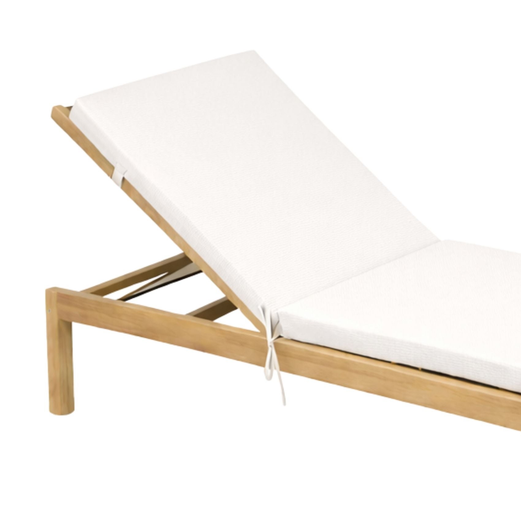 Matelas Bain de soleil extérieur imperméable MINORQUE - Blanc - 60x190 cm - Polyester - 2