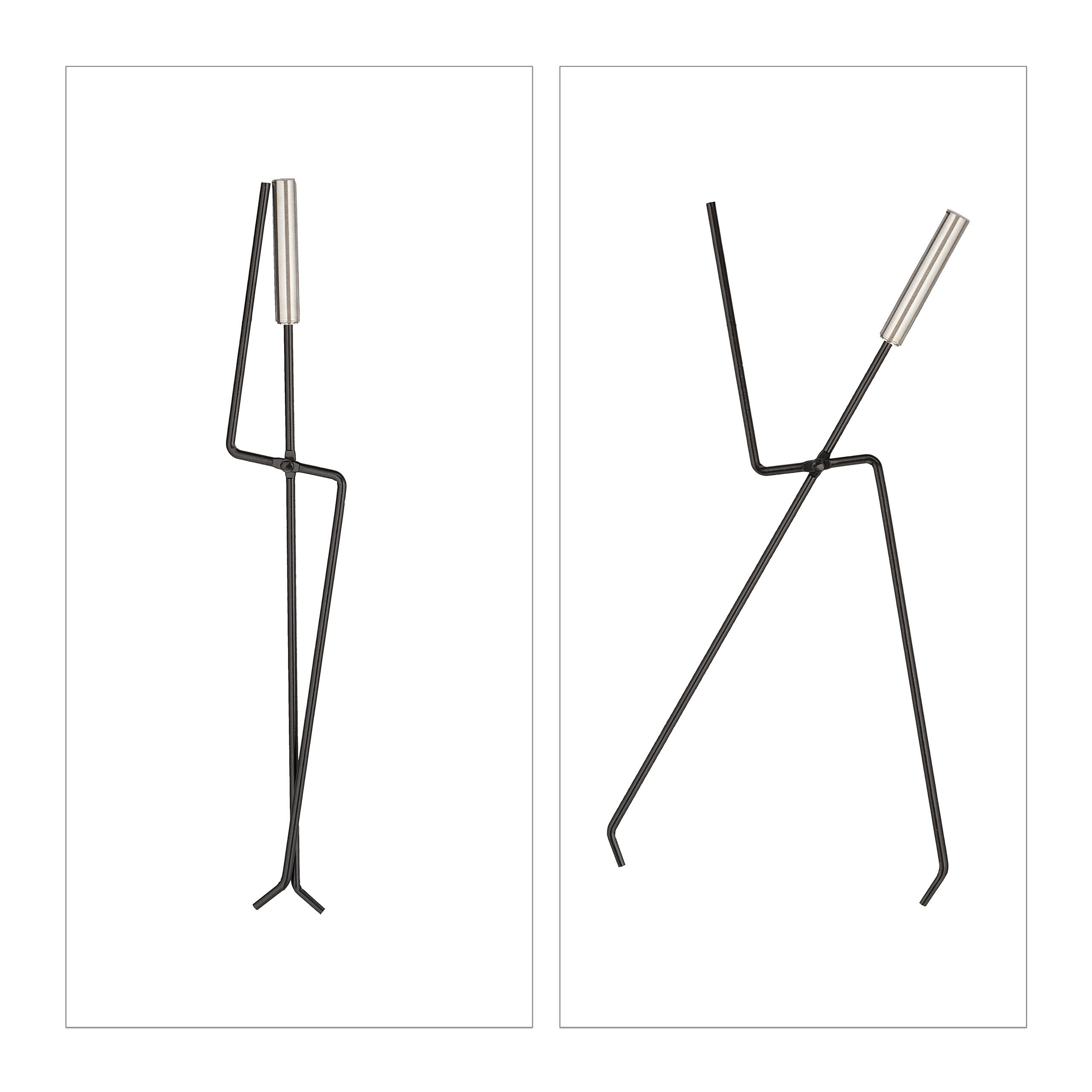 Relaxdays Couverts à cheminée, 5 pièces, serviteur, tisonnier, pelle à cendres, balai, pince & support moderne, noir - 7