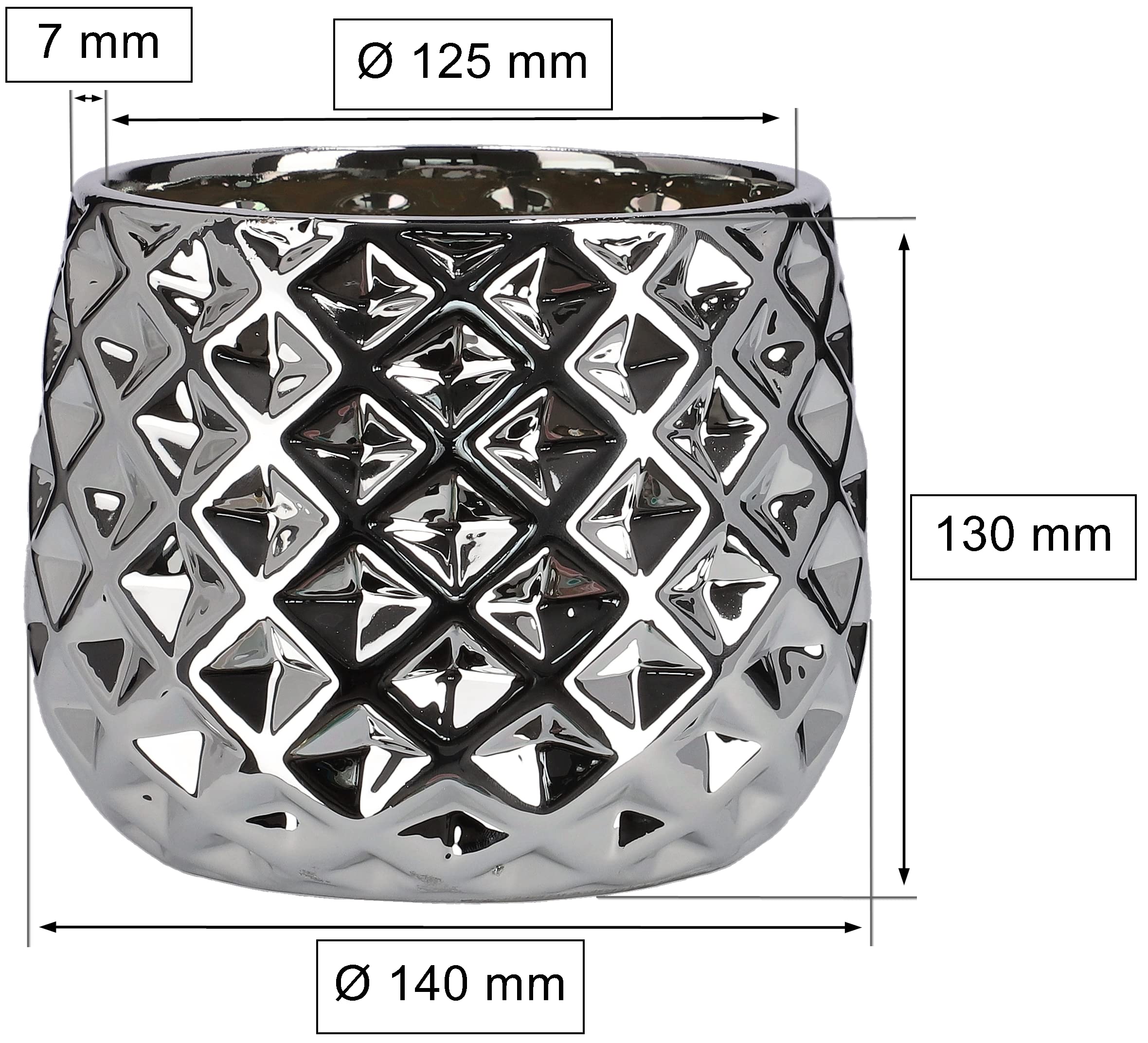 Doniczka donica osłonka ceramiczna szkliwiona 13 cm - Kolor biały - KOTARBAU - 2
