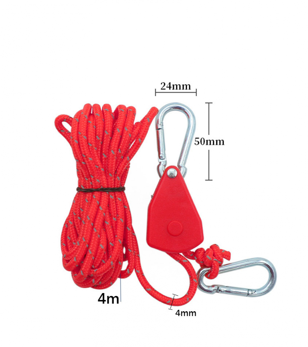 4 Tenditori Per Corda, 2 M X 4 Mm, Per Cricchetto, Regolabile, Tendicinghi, Corde Di Tensionamento, Corda