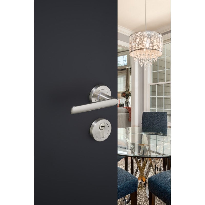 Ensemble de Poignées sur Rosaces en Laiton - DCG - Modèle Spartine - Nickel Satiné - Clé Y - 2