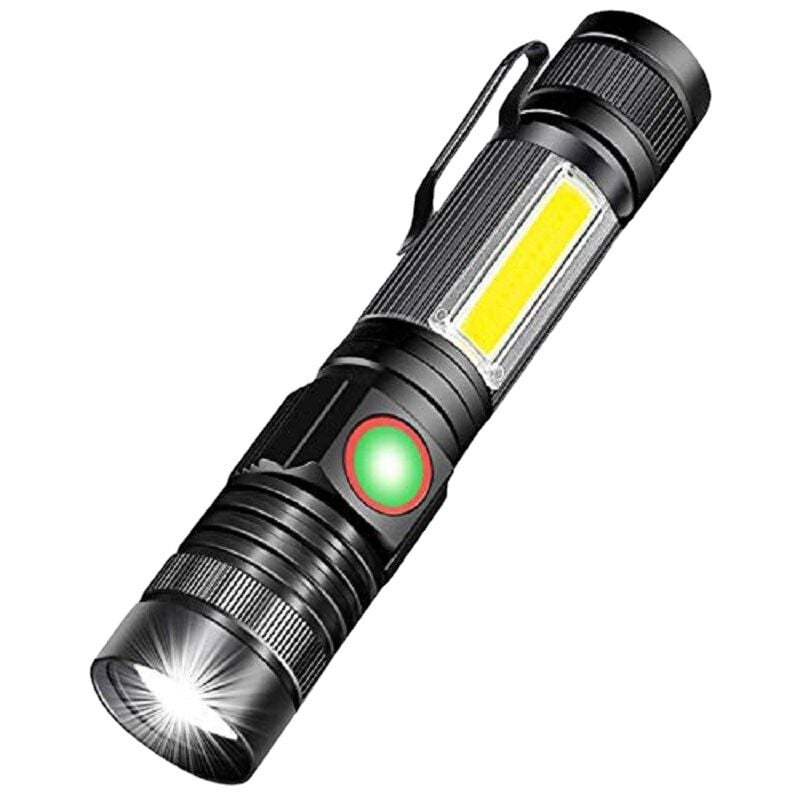 Lampe Torche LED Rechargeable 8000 Lumens - Super Lumineuse, Portée 800m - Aluminium USB