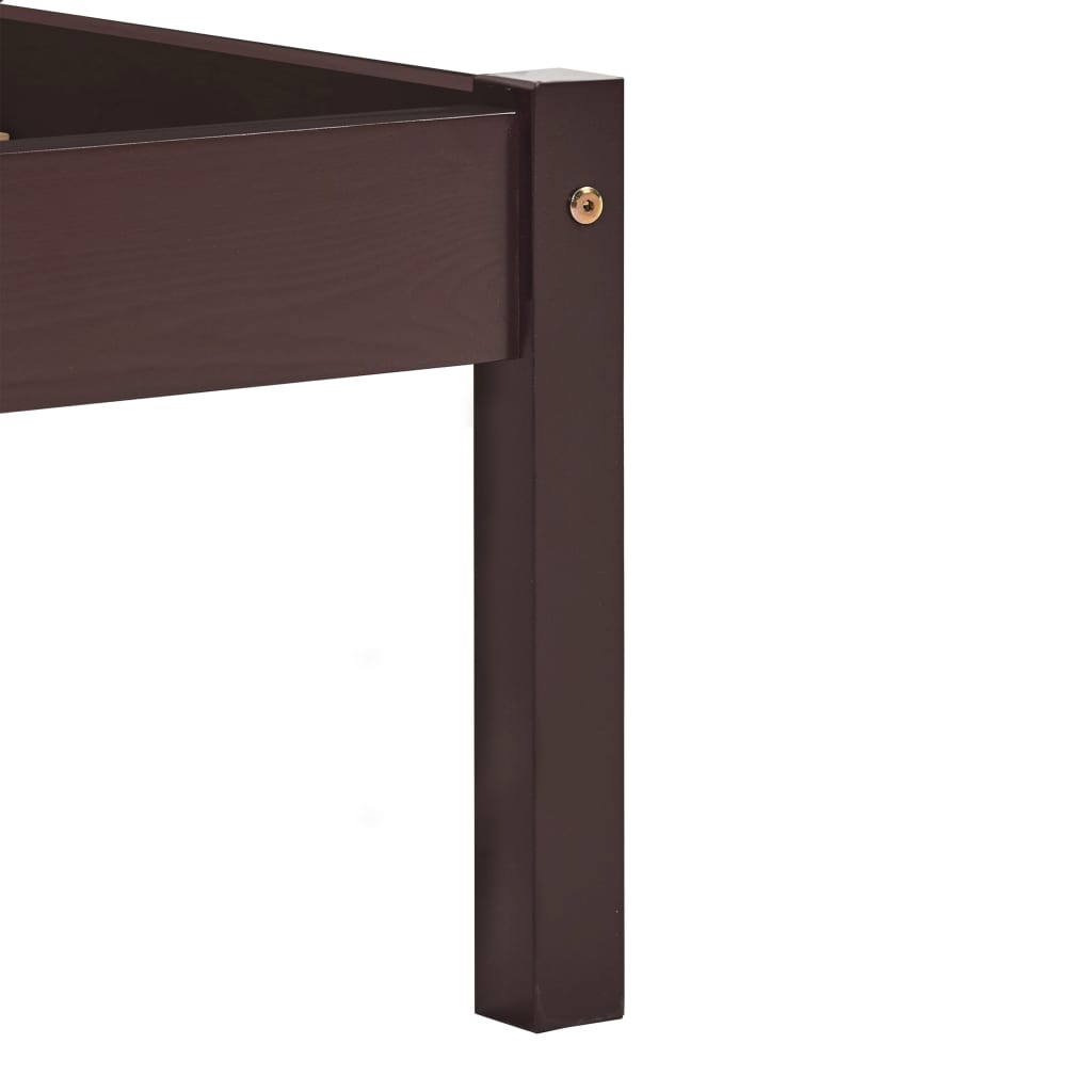 Cadre de lit sans matelas marron foncé pin massif 160 x 200 cm - 6