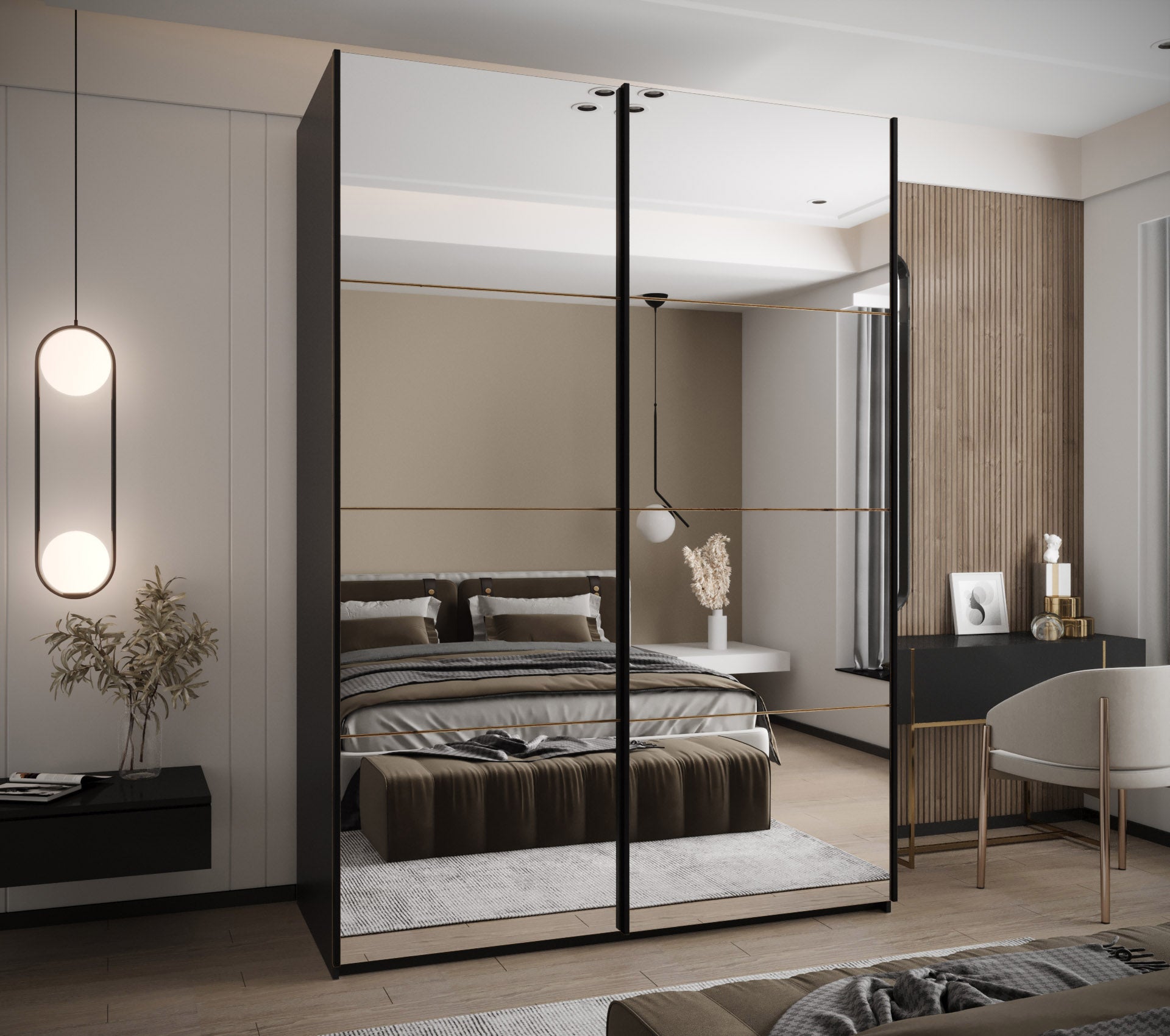Szafa przesuwna wysoka Lux 2 170 x 64 x 245,5 cm czarny + artisan + u. czarny - Abiks Meble - 2