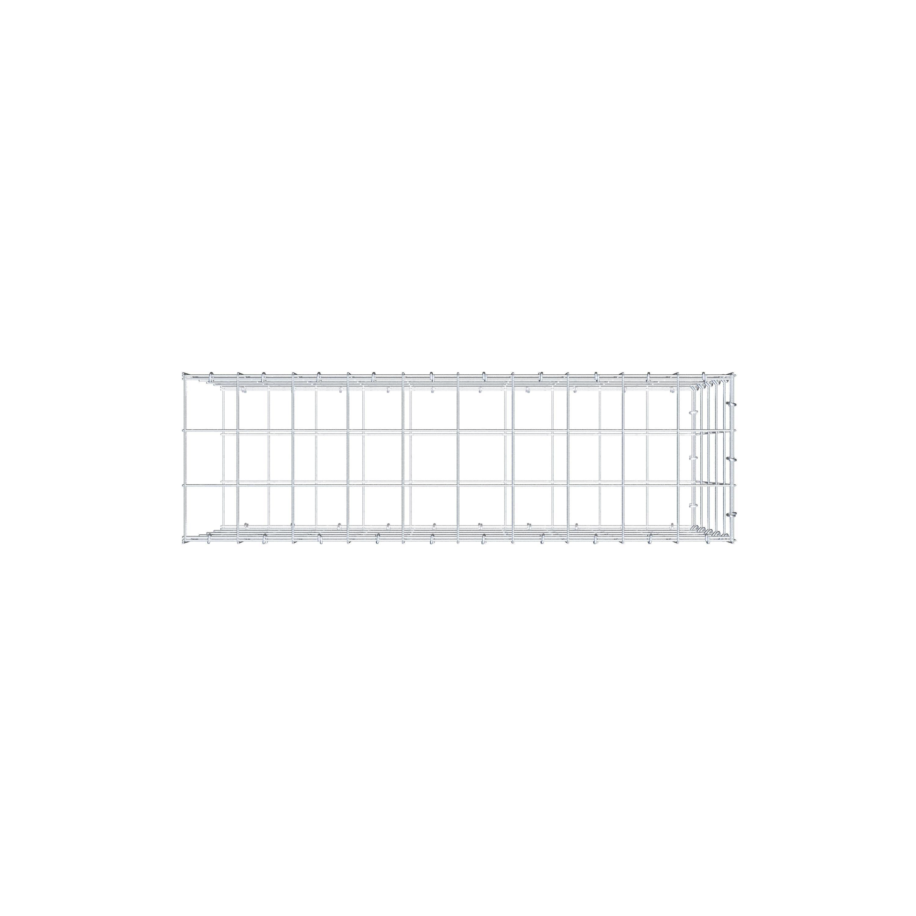 Gavión para alargar en acero galvanizado 100x50x30cm (LxAxP), malla 10 x 10cm, Anillo en C, sin rejilla frontal - 9