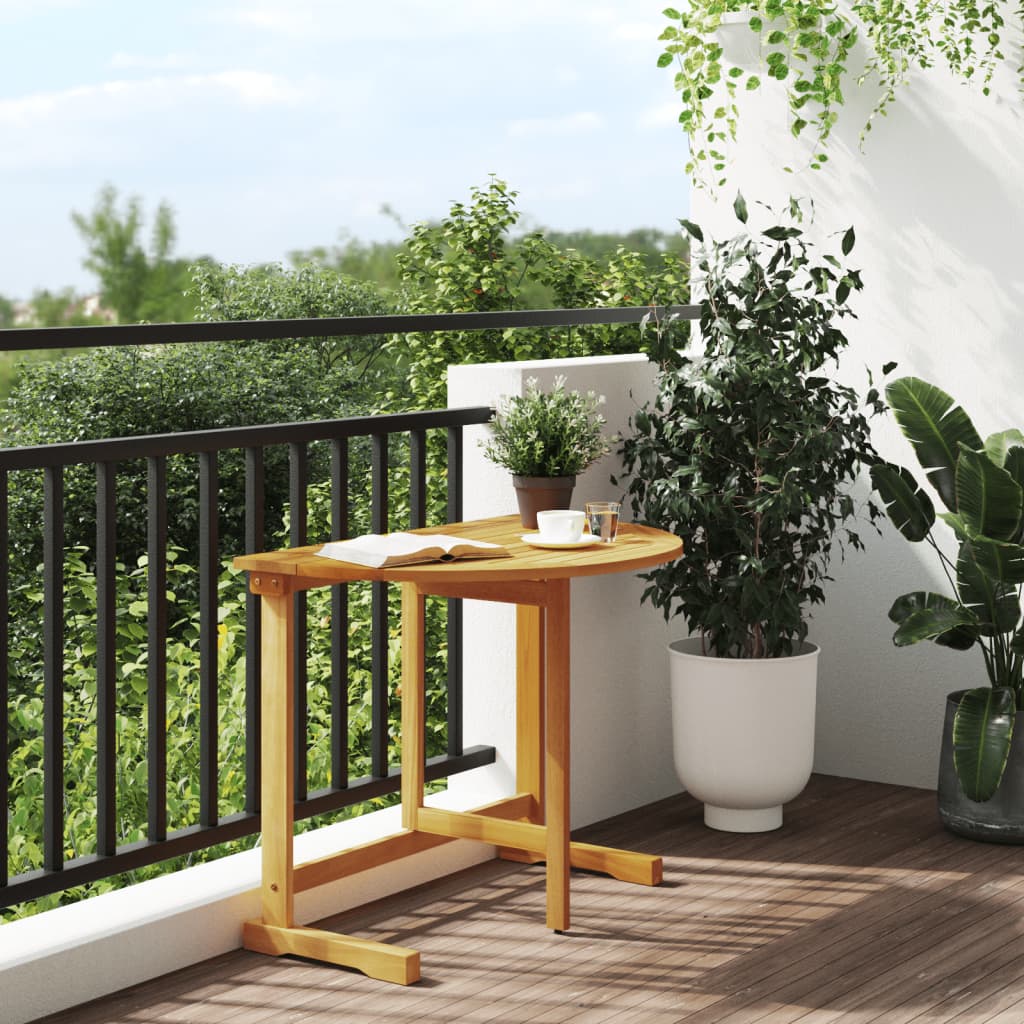 Table De Balcon Pliante CARMEN En Bois Massif Acacia - L80 X P50 X H76 Cm - Idéale Petits Espaces