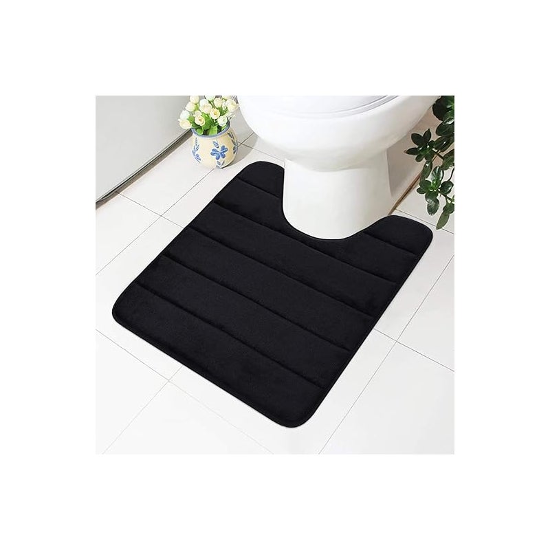 Mata łazienkowa z pianki memory, antypoślizgowa, miękka i chłonna, do toalety i łazienki, czarna, 50 x 60 cm