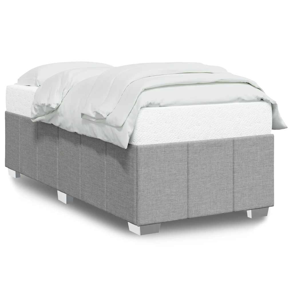 Cadre de lit sans matelas, en tissu, gris clair, pour la chambre, 100 × 200 cm - 2