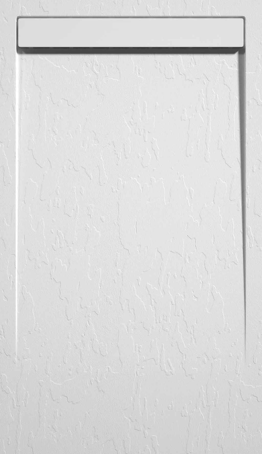 Receveur de douche 70x100 cm extra plat CLEVER en résine surface ardoisée blanc - 2