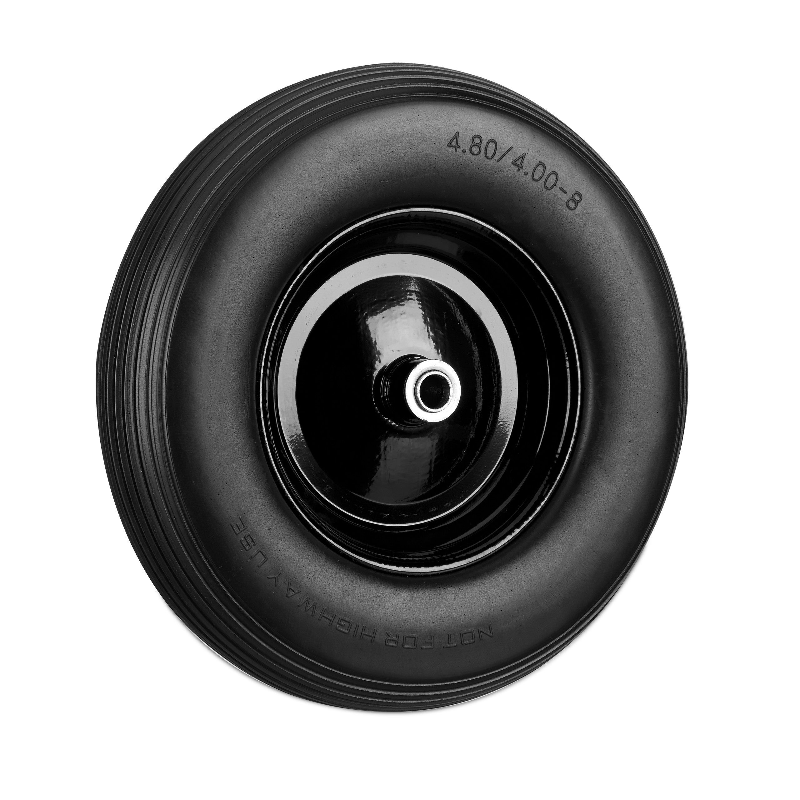4 ruedas carretilla 4.80 4.00-8, neumáticos goma, llantas de acero, repuesto, cargas de hasta 100 kg, negro