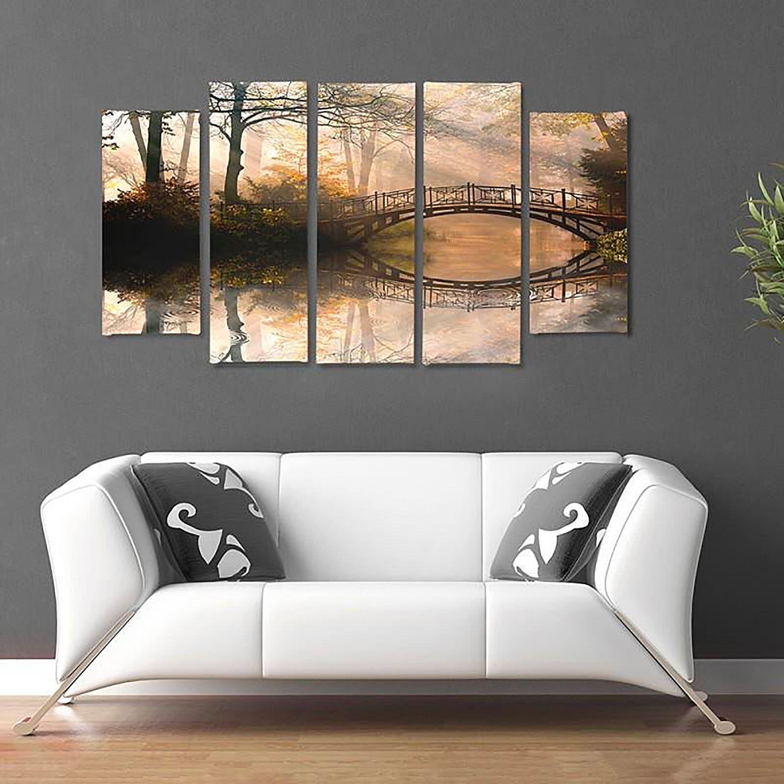 Tableau pont dans le parc - 100 x 70 cm - 3