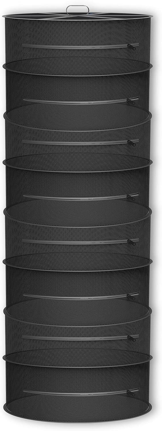 Siatka do suszenia, 8 warstw, składana, 60 cm (czarna)