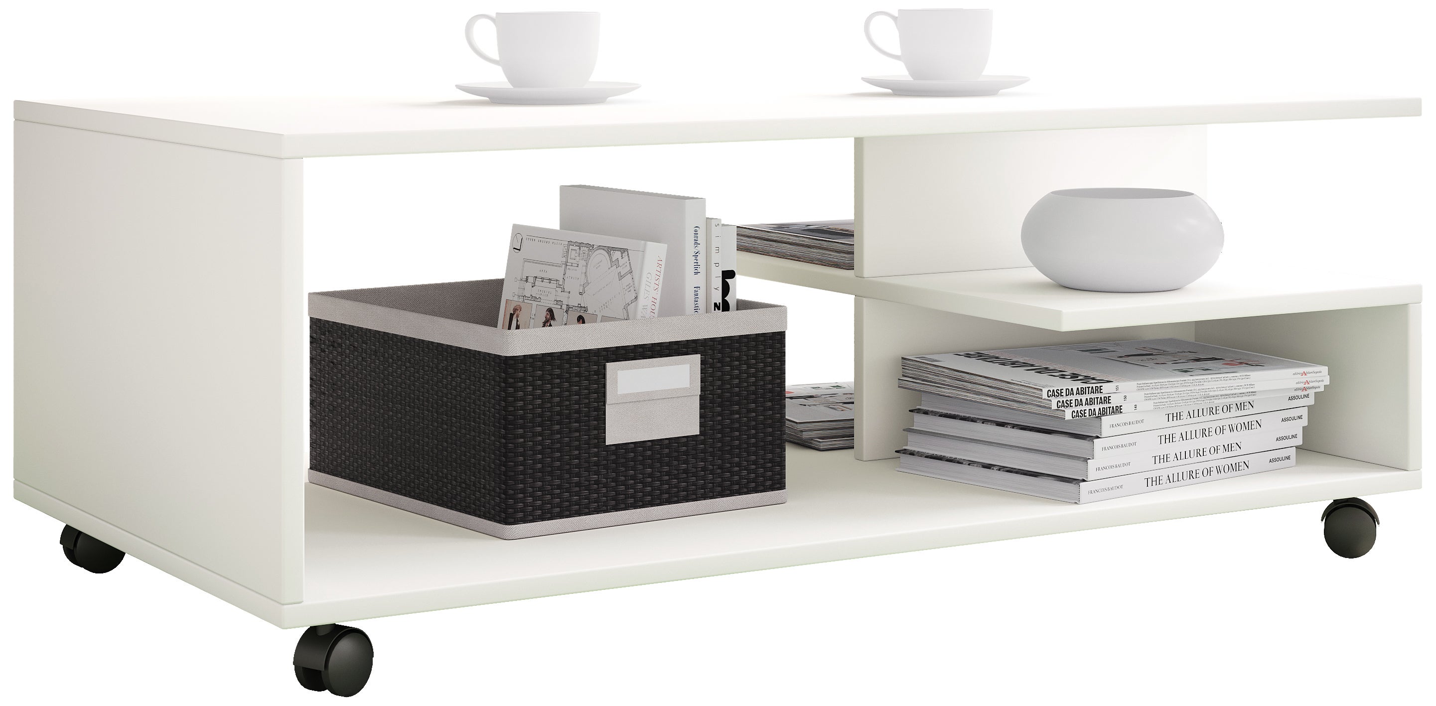 Stół boczny i stolik kawowy Stango Biały Wymiary ok. W. 40 x S. 100 x G. 50 cm