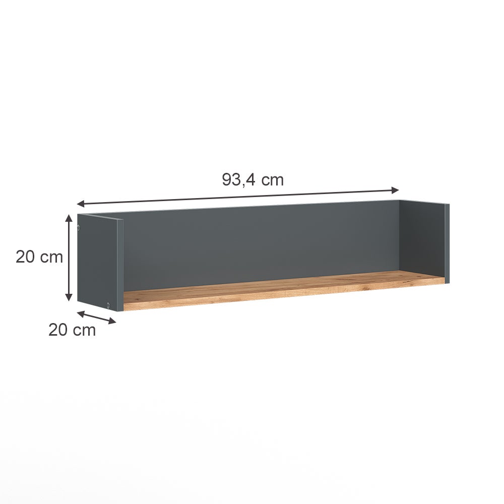 Vicco Étagère murale Viktor, Anthracite/chêne doré, 93.4x20cm - 2