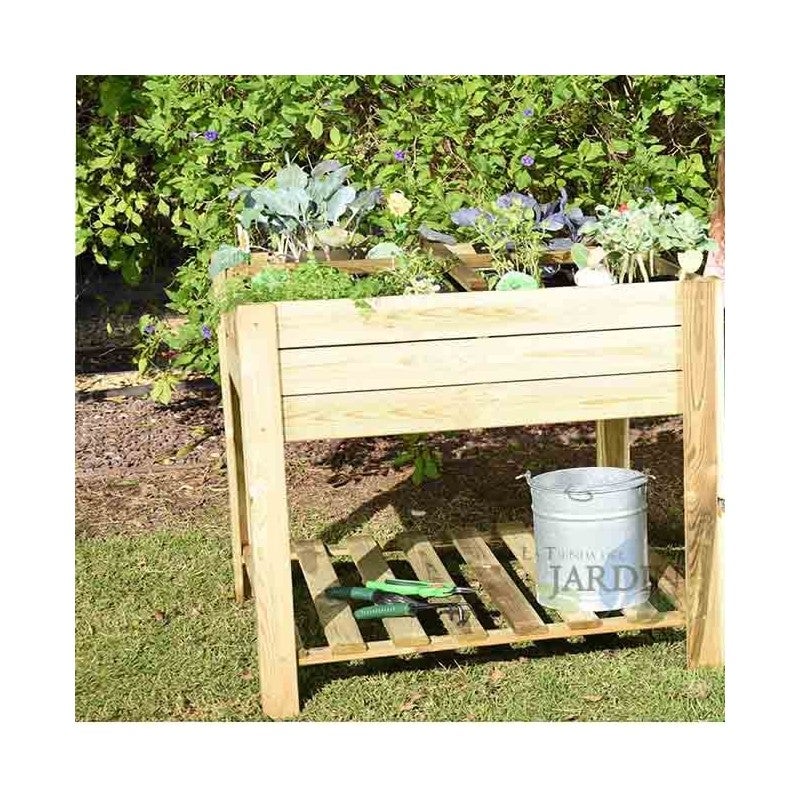 Outsunny Letto Per Orto Rialzato Con 2 Ruote In Legno, Fioriera - Foto 7