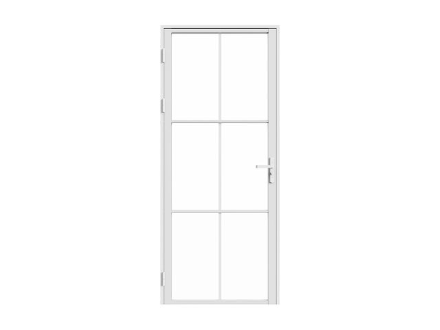 Bloc porte réversible en aluminium et verre trempé - H204 x L93 cm - Blanc - SEROTO
