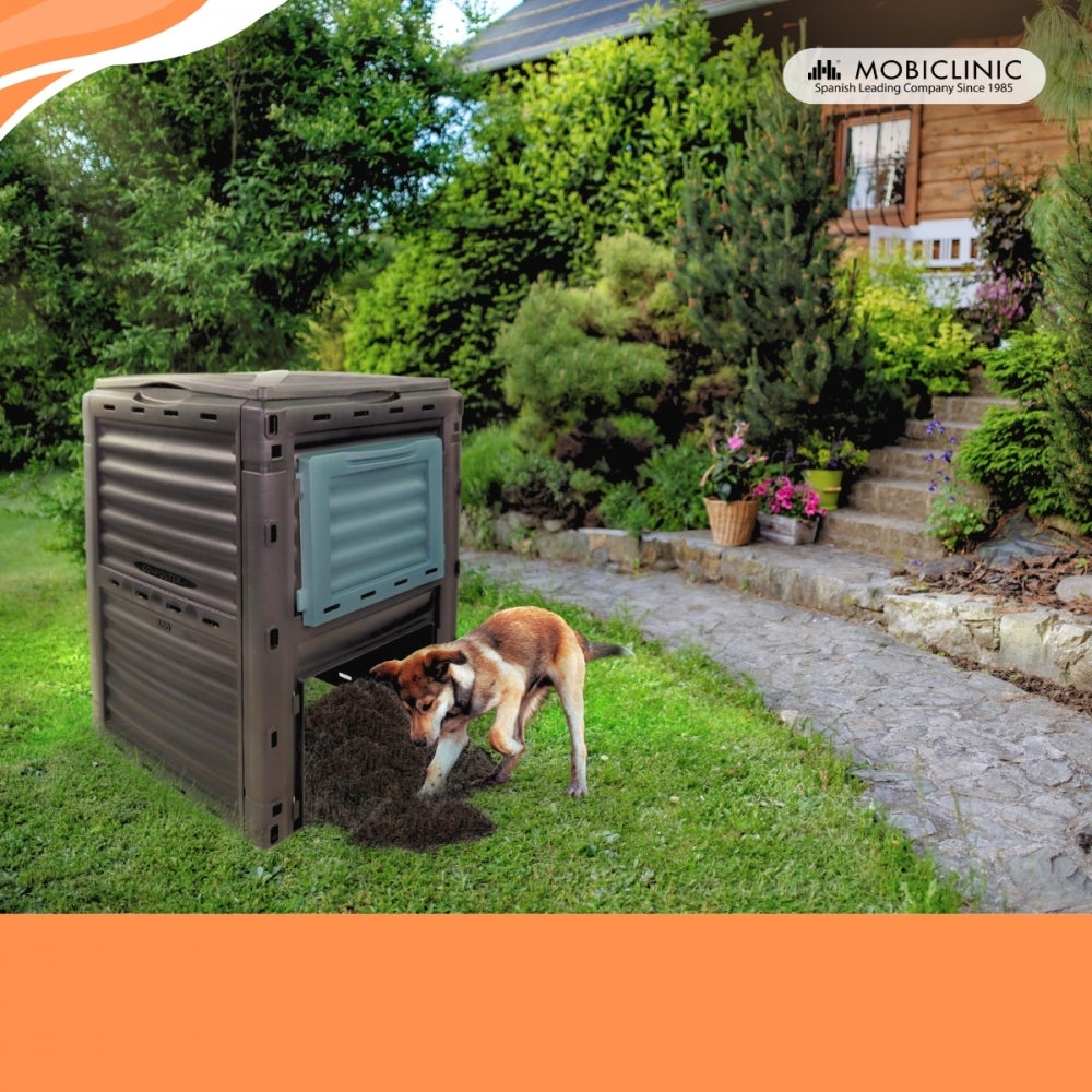 Compostador de jardín Mobiclinic 60 x 60 x 81 cm Transformador de residuos Para jardín Sin herramientas Eco-Friendly 300 litros BioBin - 8