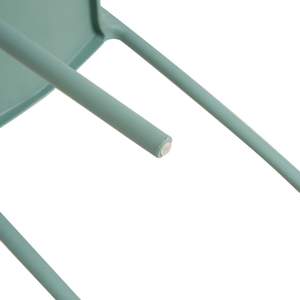 Lot de 4 Chaise de jardin sans coussin Barbara en Polypropylène Vert - 4