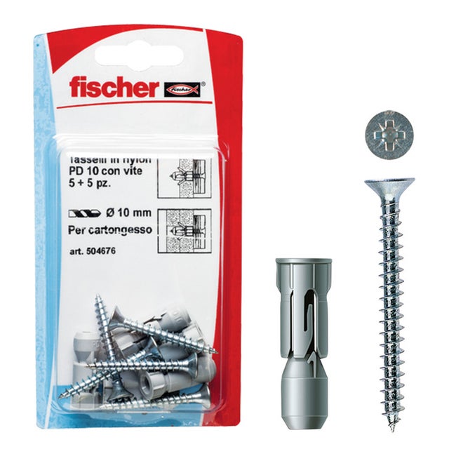 Kit Fissaggio Per Cartongesso AERZETIX – 10 Tasselli Acciaio 15x29 Mm, 10 Viti, 10 Rondelle E 2 Inserti PZ2/PZ3, Per Fai-da-te E Ristrutturazioni