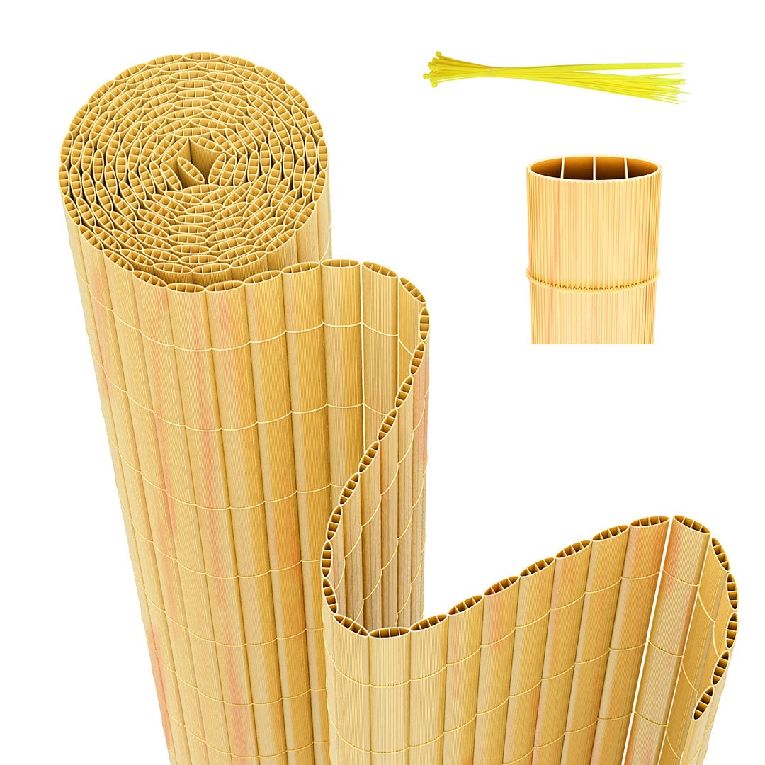 Solidna mata PVC – Zewnętrzna osłona prywatności do ogrodu, tarasu i ogrodzenia Bambus 140 x 900cm