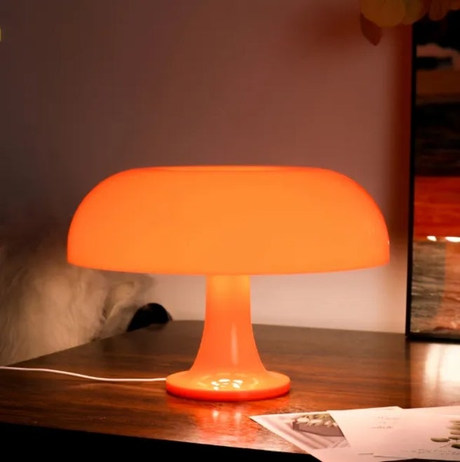 Itgoal Lampe champignon, lampe de table champignon orange, lampe de chevet champignon LED USB, 3 températures de couleur - 5