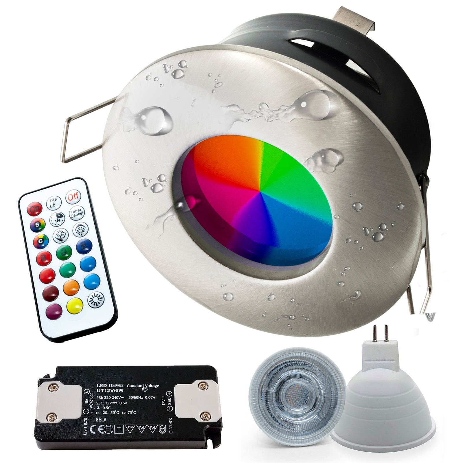 Planetitaly Kit Professionnel Bande LED RGB IP67 Chromothérapie Douche