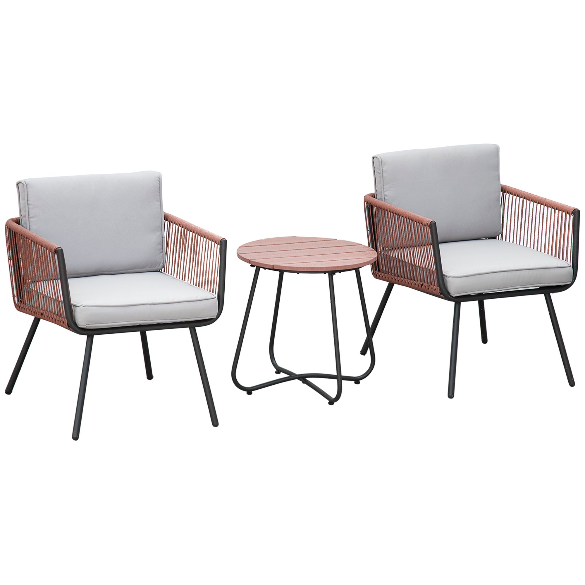 Conjunto De Muebles De Jardín De Ratán Outsunny 61x64x64 Cm | Leroy Merlin