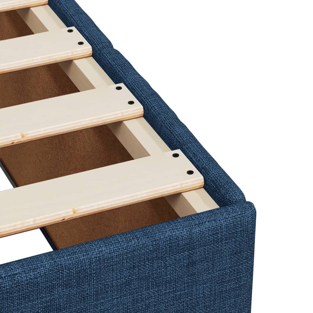 Sommier à lattes de lit avec matelas Bleu 160x200 cm Tissu — COMFORTXL - 11