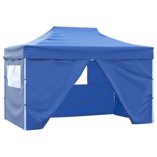 Tenda pieghevole con 4 pareti laterali 3 x 4,5 m Blu