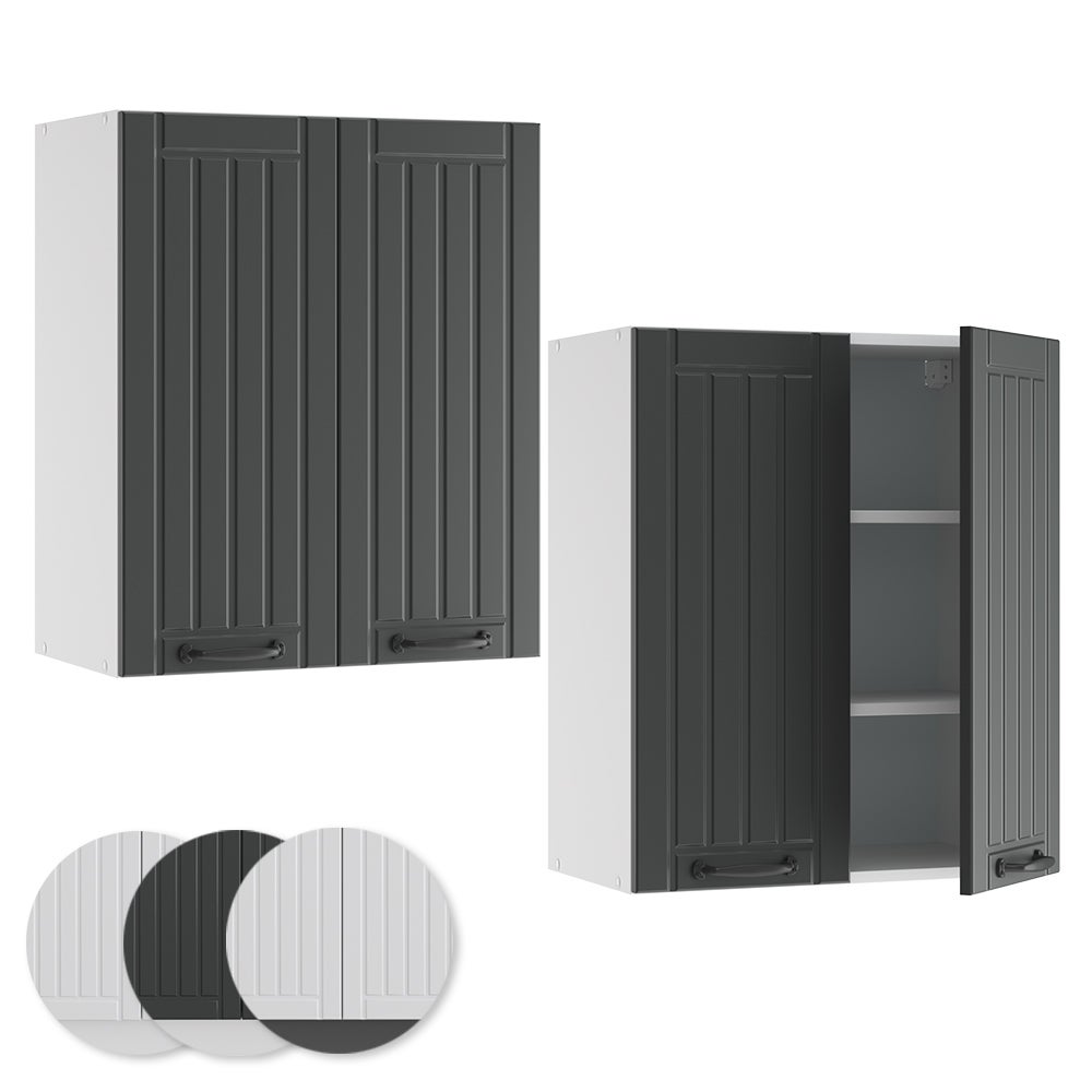 Vicco Elément haut de cuisine Fame-Line, Anthracite campagne, 60cm - 5