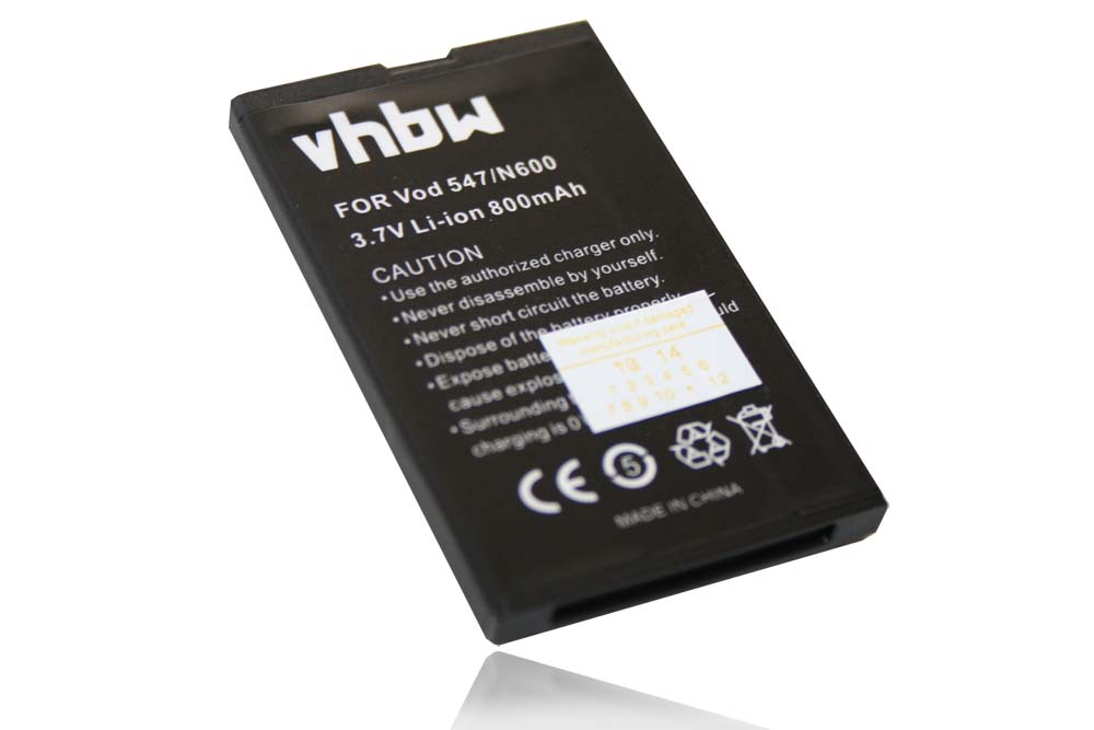 Vhbw Batteria Sostitutiva 800mAh Per ZTE F100, F102, F103 E Altri Modelli