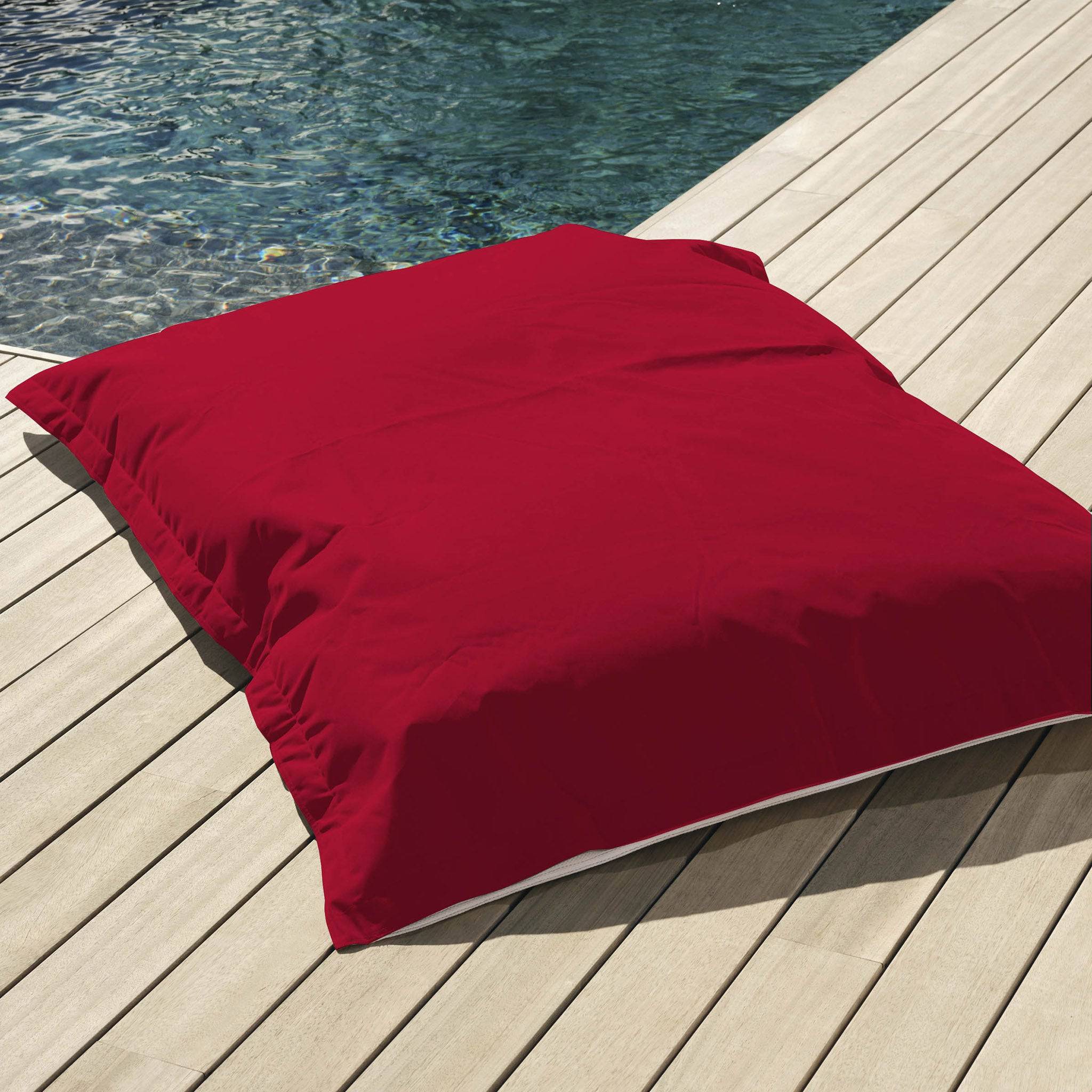 Pouf Géant XXL Déhoussable, Flottant pour Piscine, Deco Arts Rouge piment - 2