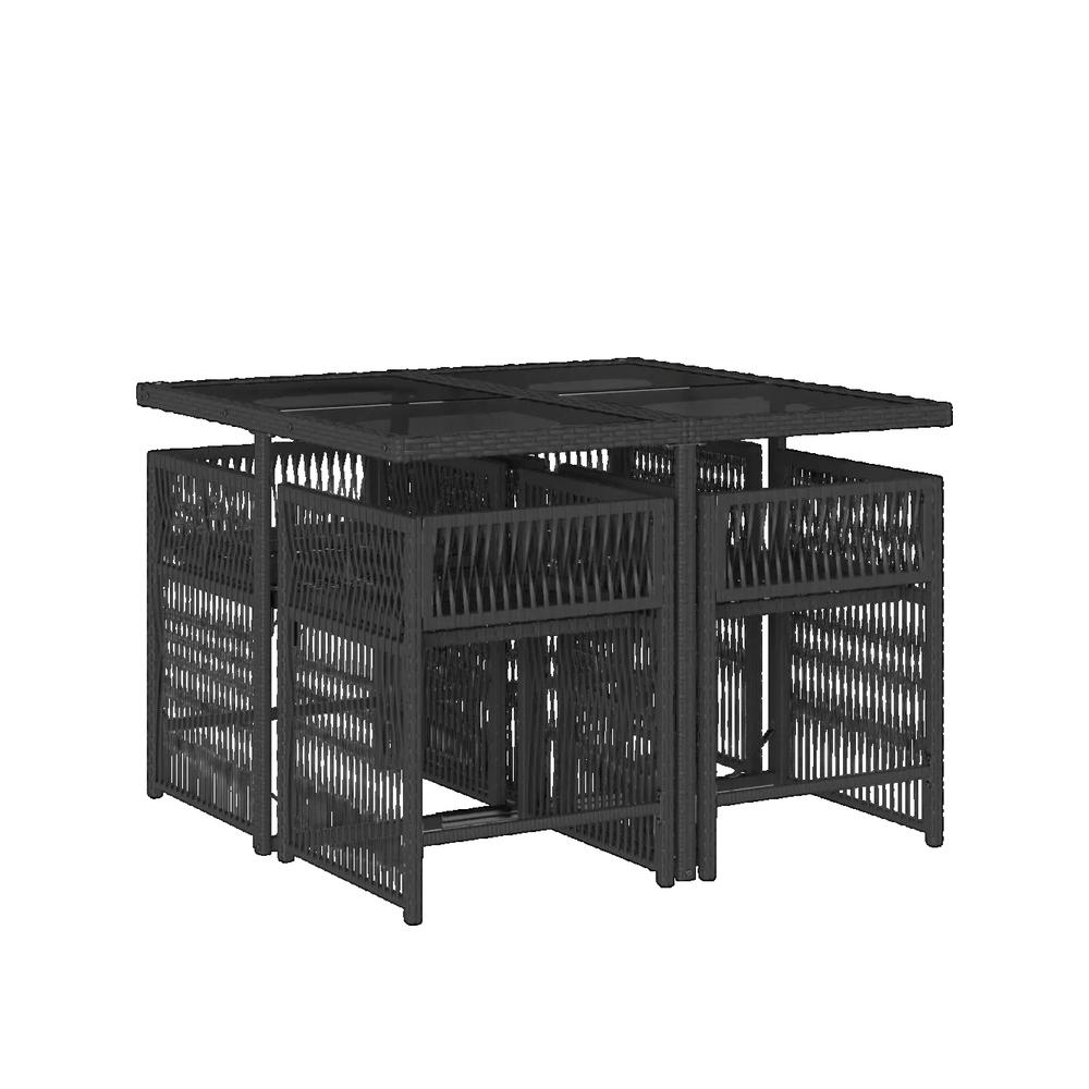 Salon bas de jardin en Rattan synthétique Noir 4 personnes - 3