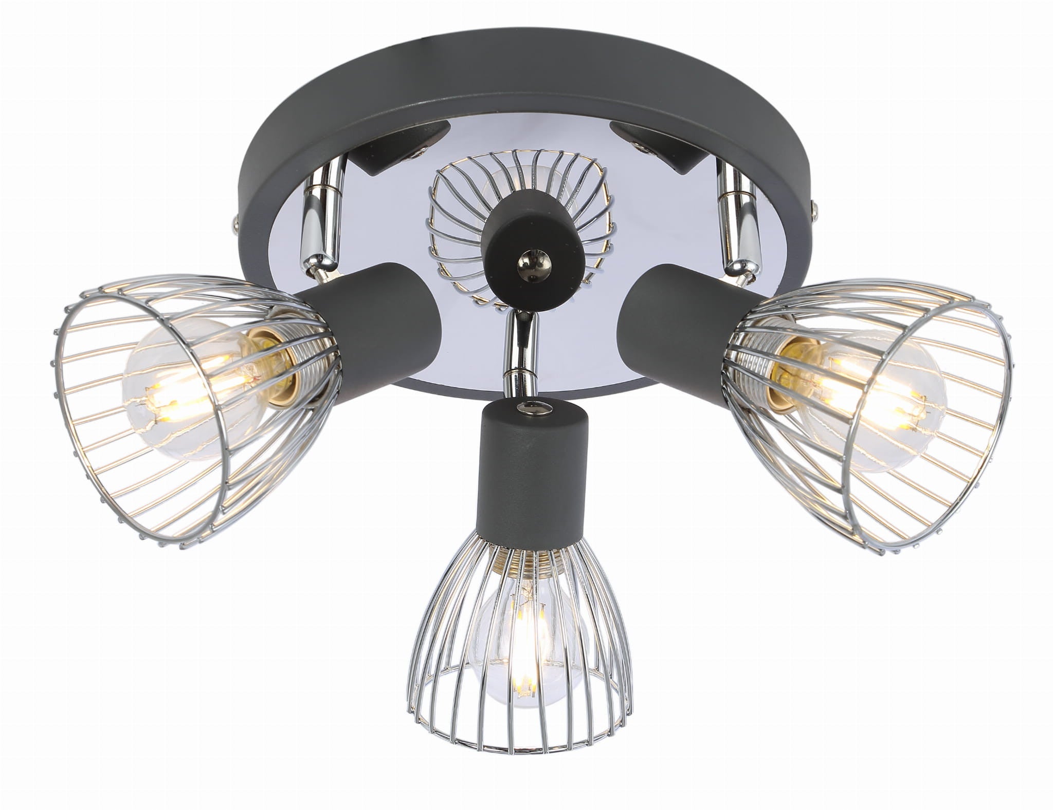Lampa sufitowa wisząca Modo czarna-chromowana 3xE14x40W wym: 12 x 33 x 33 cm metal Candellux