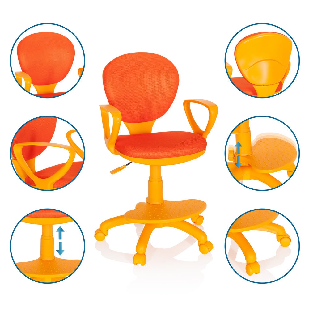 Fauteuil de bureau HJH Office Dossier pour chaise enfant / chaise de bureau enfant KID ERGO & KID WING