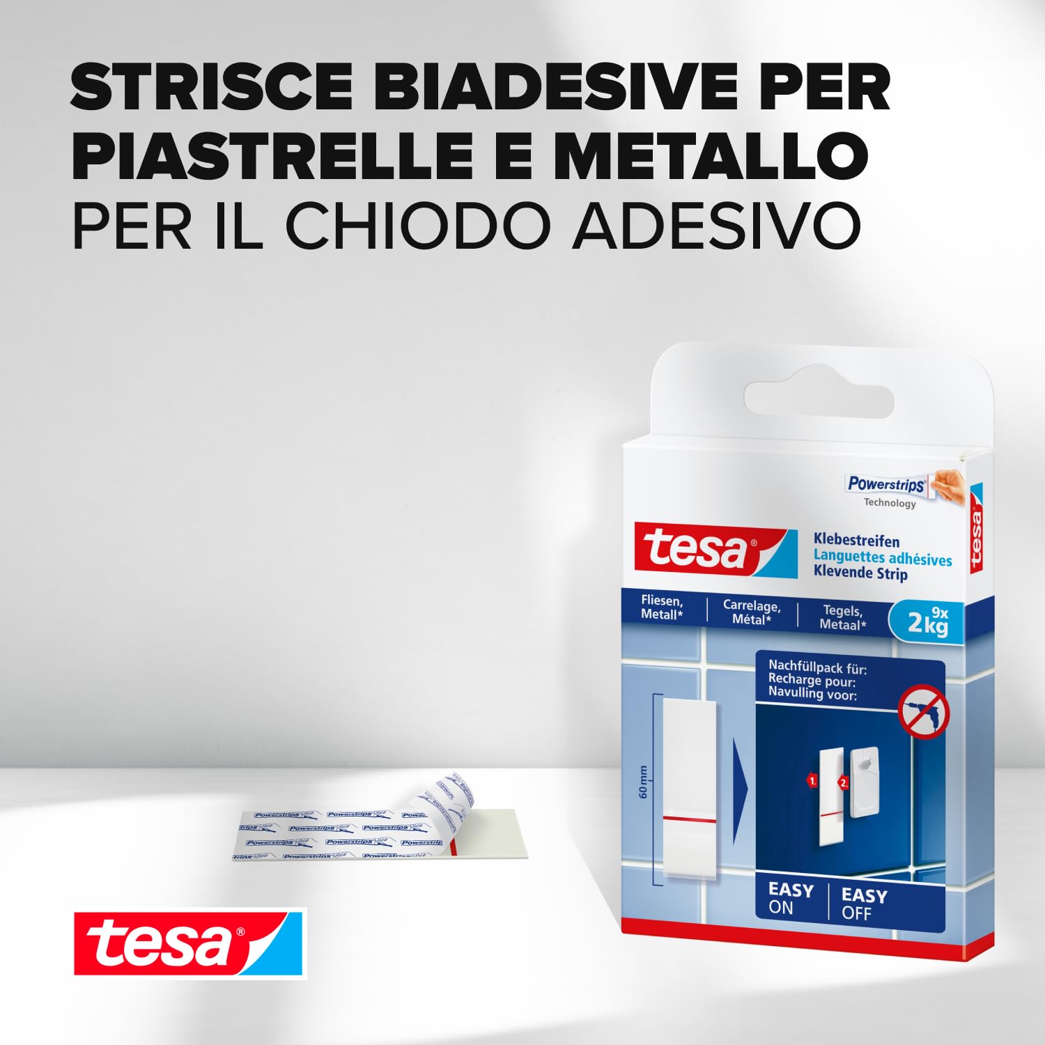 tesa 77760 Languettes adhésives Tesa® blanc Contenu: 9 pc(s) - 2
