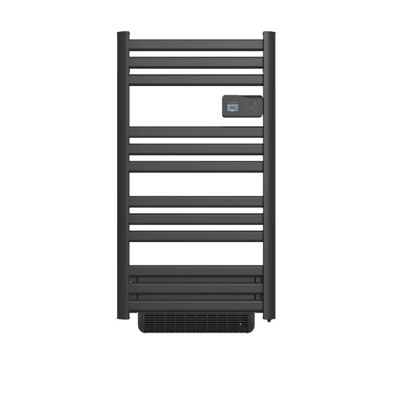 Elektryczny suszarka do ręczników Thomson bez płynu, podłączona do sieci WiFi, z dmuchawą 500 + 1000 W, kolor czarny cosmo