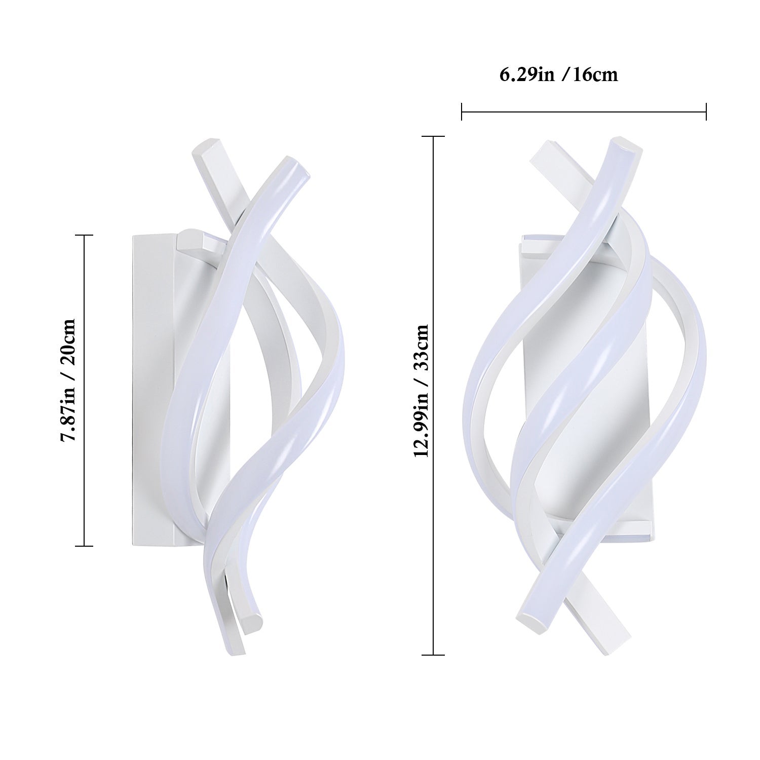 GOECO Applique Murale LED Moderne, Lumière Douce 3000K, Élégant Luminaire Acrylique 1280LM pour Salon, Chambre, Hall, Escalier - Blanc Chaud - 5