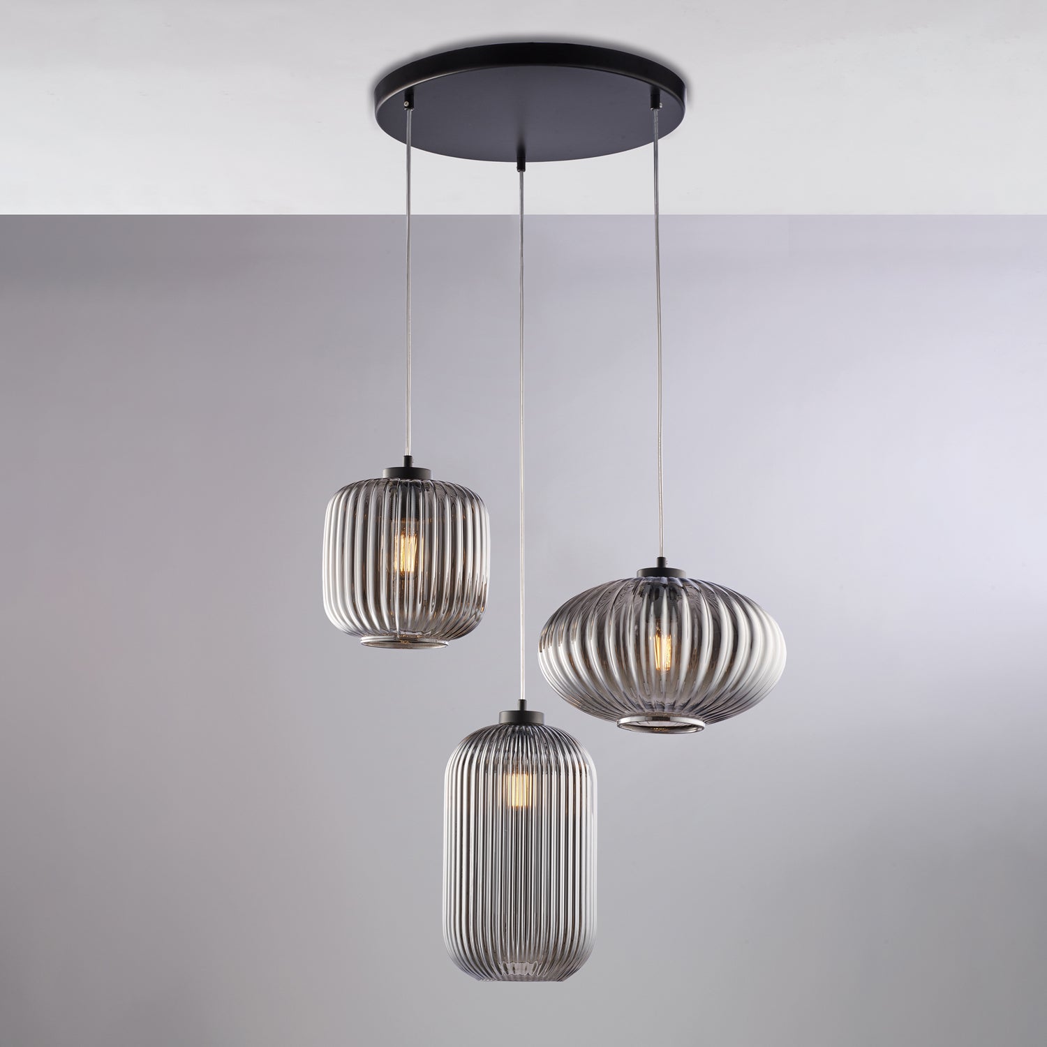 Paralume In Vetro Soffiato Ambra Specchiato – Luce Calda E Design Unico