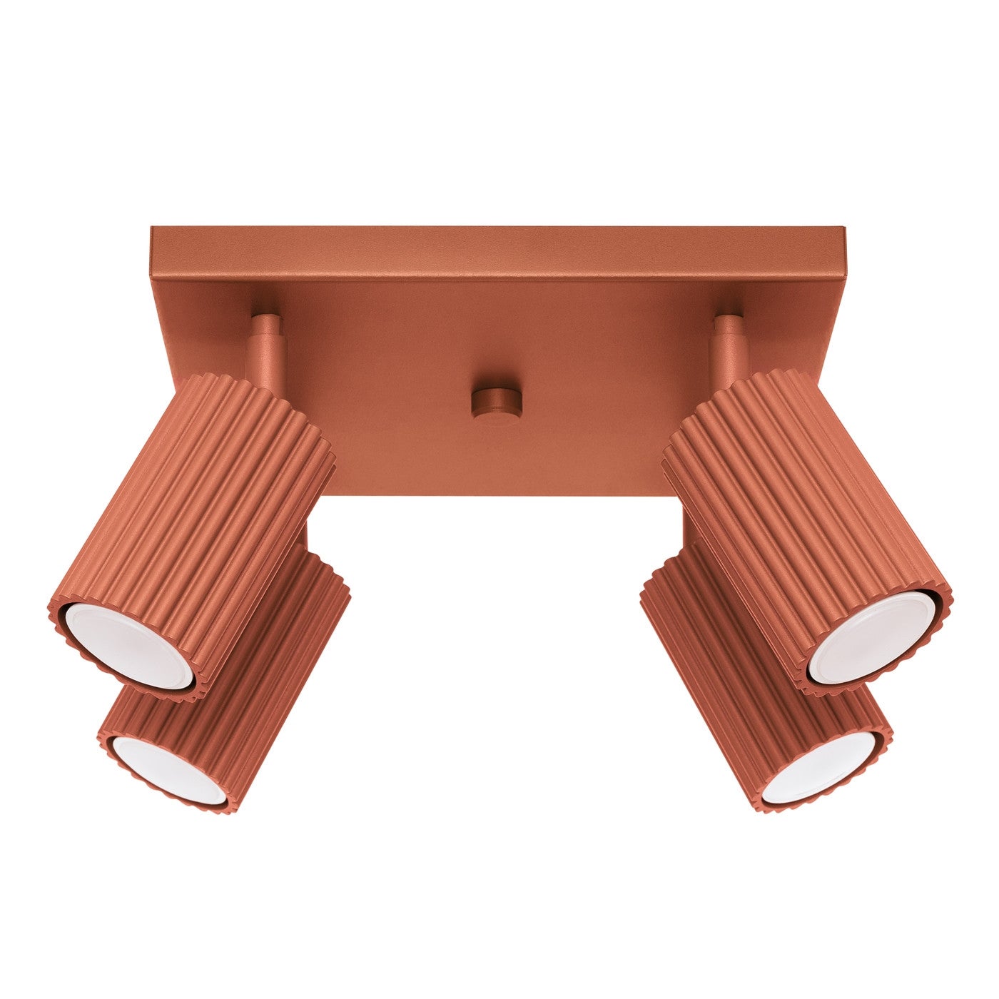 Reflektor sufitowy spot natynkowy Karbon kwadratowy ochra czerwona 4xGU10x10W wym: 16,5 x 25 x 25 cm aluminium Sollux Lighting