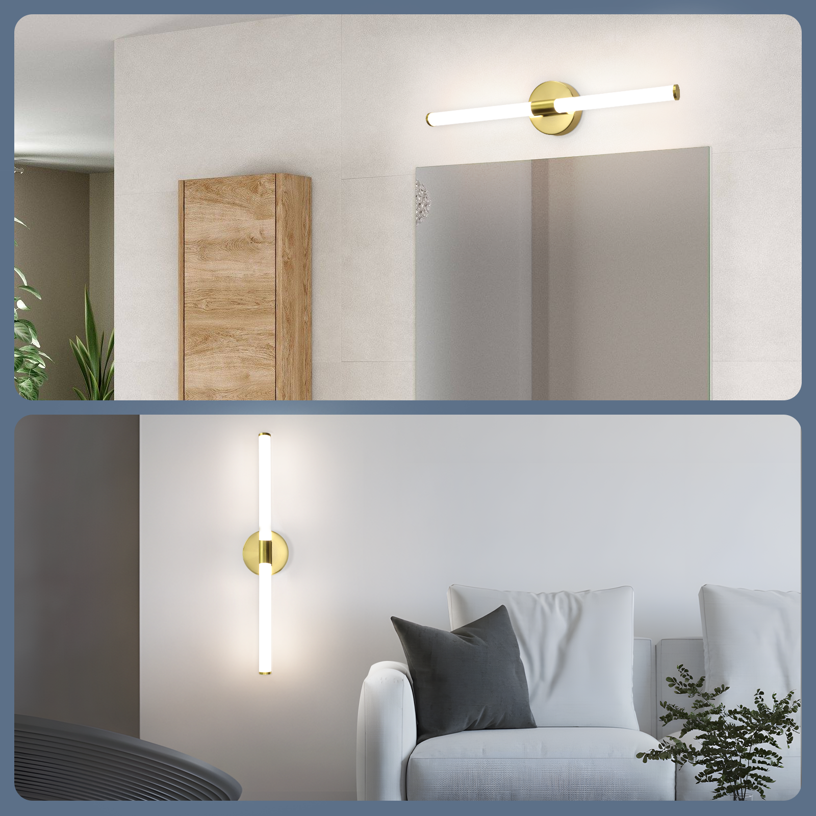ZMH Złota lampa ścienna LED do lustra łazienkowego - 6