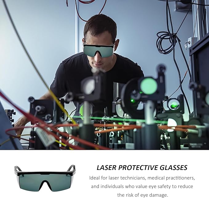 Lot de 2 Lunettes de Protection Laser de Sécurité, Protection Contre les Poils, Infrarouge, UV et Lumière - Sécurité des Yeux - 5