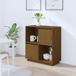 VidaXL Credenza In Legno Massello Di Pino Color Miele – 38x35x80 Cm, Resistente Alle Ammaccature