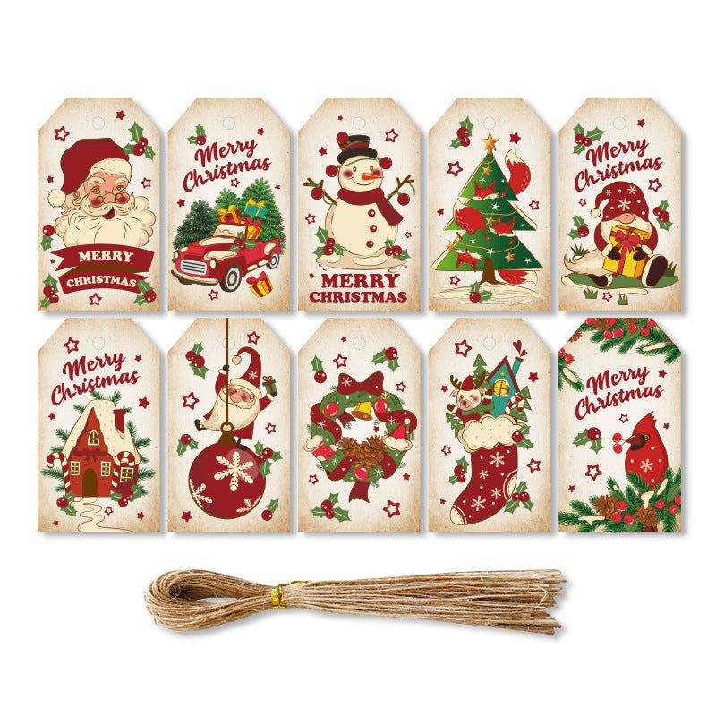 250 sztuk, papier Kraft ze sznurkiem do zawieszania, do pakowania etykiet, zawieszka do dekoracji prezentów, kartki świąteczne